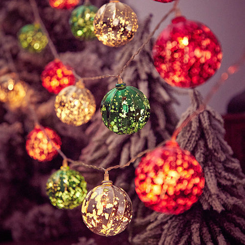 BowLift | Modern Art Deco Battery USB Plastic Star Ball Christmas Tree Decoration LED String Light For Bedroom
