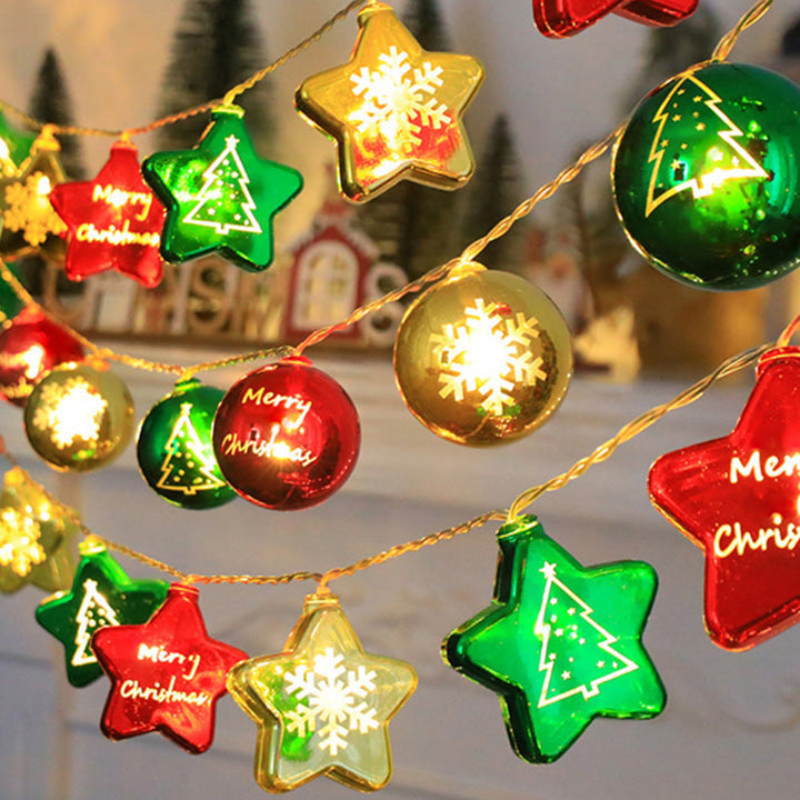 BowLift | Modern Art Deco Battery USB Plastic Star Ball Christmas Tree Decoration LED String Light For Bedroom