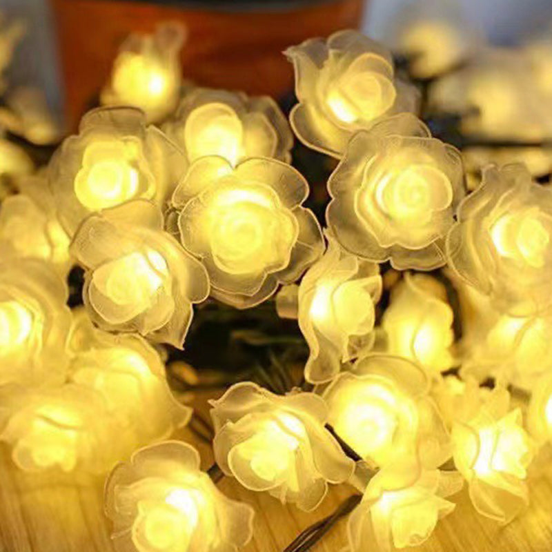 BowLift | Modern Art Deco Solar Battery Waterproof PVC Rose Romantic Decoration LED String Light For Garden