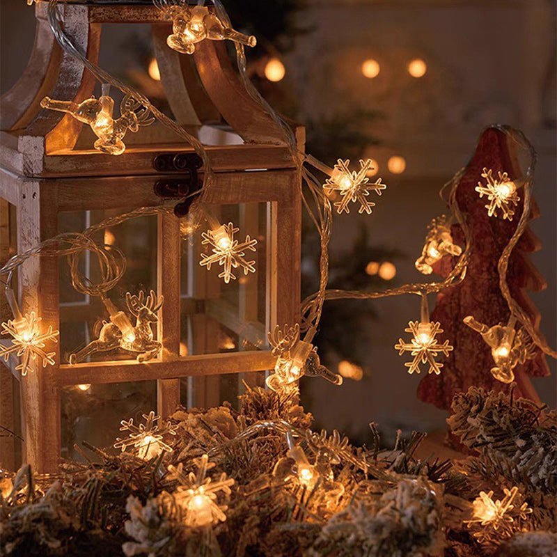 BowLift | Modern Art Deco Battery USB PVC Deer Snow Star Christmas Tree Decoration LED String Light For Entertainment Room