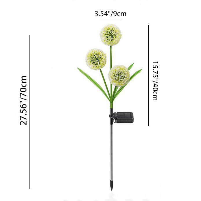 Modern Art Deco Solar Waterproof Stainless Steel ABS Copper Wire Dandelion Plant Ball Ground Plug LED Outdoor Light Landscape Lighting For Garden | Bowlift
