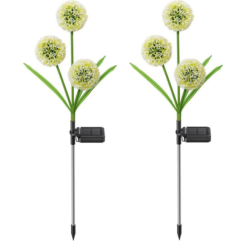 Modern Art Deco Solar Waterproof Stainless Steel ABS Copper Wire Dandelion Plant Ball Ground Plug LED Outdoor Light Landscape Lighting For Garden | Bowlift