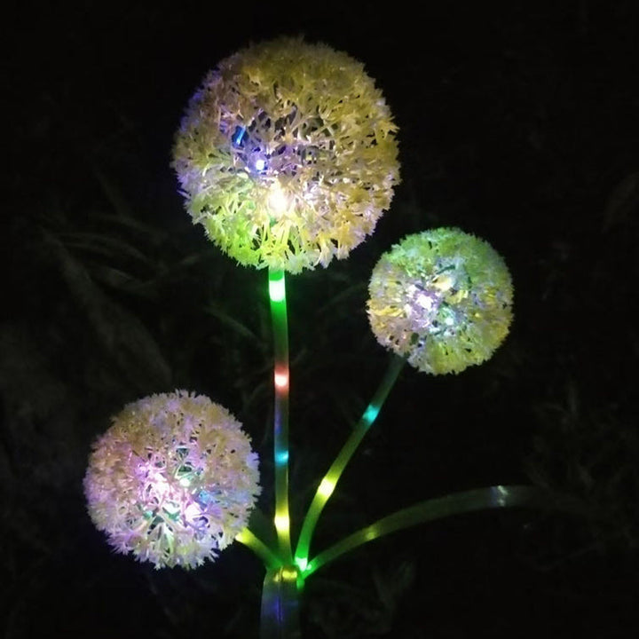 Modern Art Deco Solar Waterproof Stainless Steel ABS Copper Wire Dandelion Plant Ball Ground Plug LED Outdoor Light Landscape Lighting For Garden | Bowlift