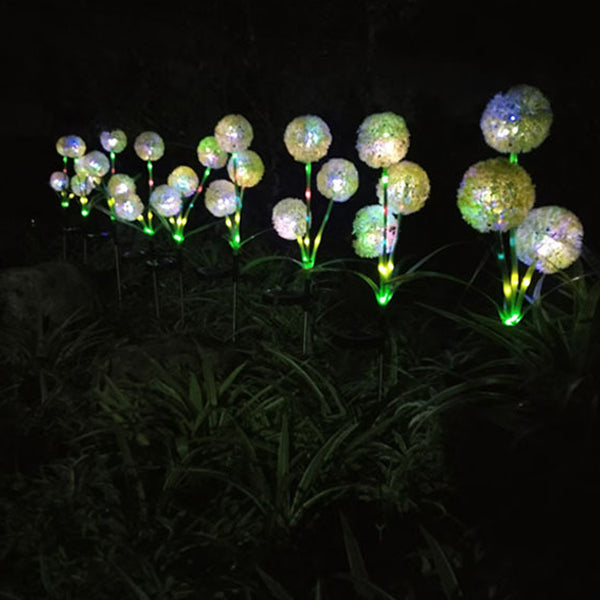 Modern Art Deco Solar Waterproof Stainless Steel ABS Copper Wire Dandelion Plant Ball Ground Plug LED Outdoor Light Landscape Lighting For Garden | Bowlift