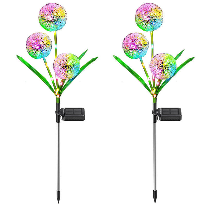 Modern Art Deco Solar Waterproof Stainless Steel ABS Copper Wire Dandelion Plant Ball Ground Plug LED Outdoor Light Landscape Lighting For Garden | Bowlift