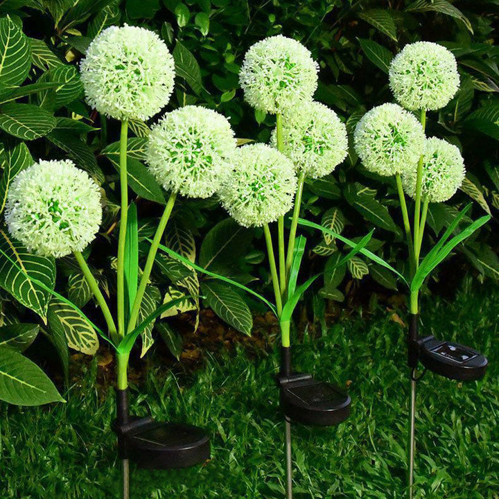 Modern Art Deco Solar Waterproof Stainless Steel ABS Copper Wire Dandelion Plant Ball Ground Plug LED Outdoor Light Landscape Lighting For Garden | Bowlift