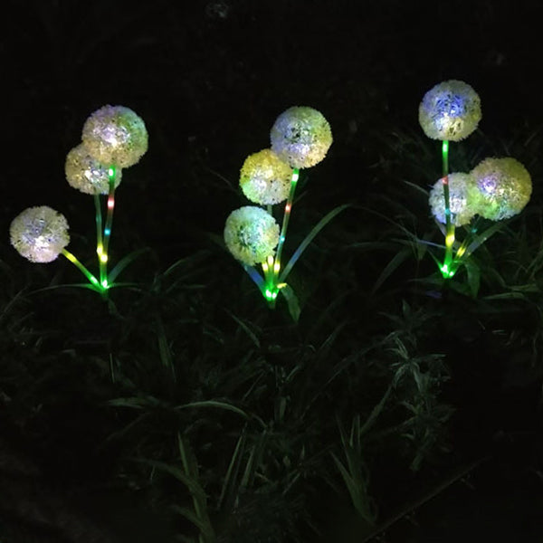 Modern Art Deco Solar Waterproof Stainless Steel ABS Copper Wire Dandelion Plant Ball Ground Plug LED Outdoor Light Landscape Lighting For Garden | Bowlift
