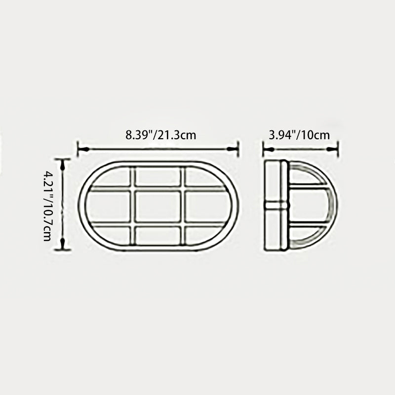 Contemporary Industrial Waterproof Aluminum Glass Frosted Oval Striped 1-Light Wall Sconce Lamp For Outdoor Patio | Bowlift