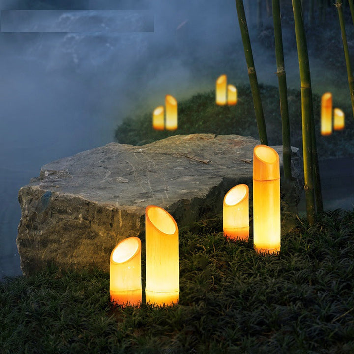 Contemporary Creative Waterproof Solar Resin Bamboo LED Landscape Lighting Outdoor Light For Garden | Bowlift