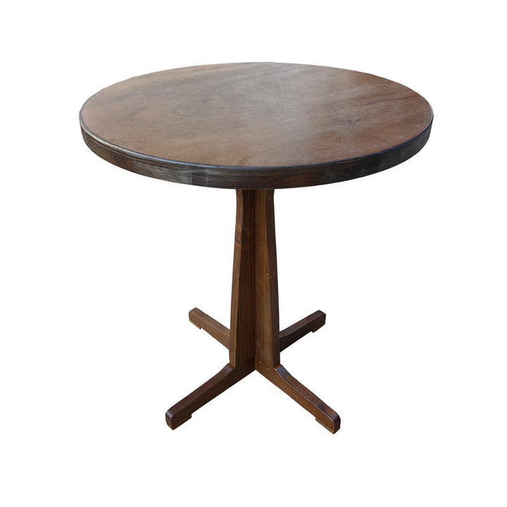 Contemporary Retro Solid Wood Plywood & Iron Round Square Coffee Table And Chair Set For Balcony & Living Room | Bowlift
