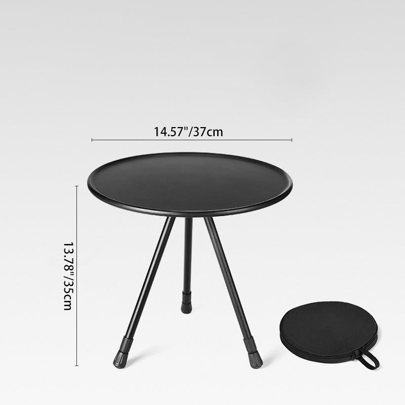 Modern Simplicity Aluminum Alloy ABS Round Foldable Outdoor Coffee Table 1-Tray Pocket Lamp Holder For Outdoor | Bowlift