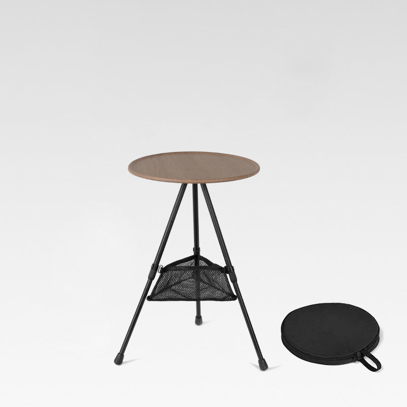 Modern Simplicity Aluminum Alloy ABS Round Foldable Outdoor Coffee Table 1-Tray Pocket Lamp Holder For Outdoor | Bowlift