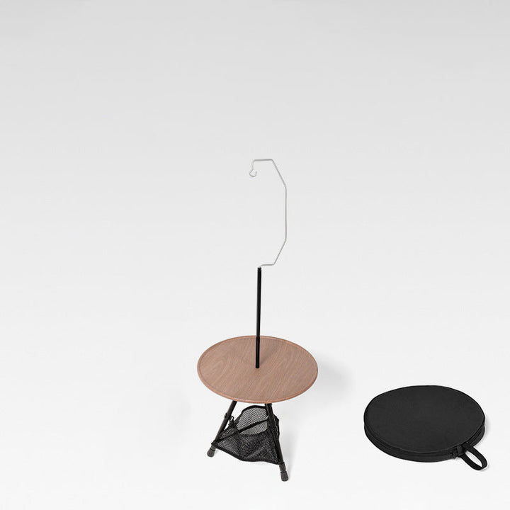 Modern Simplicity Aluminum Alloy ABS Round Foldable Outdoor Coffee Table 1-Tray Pocket Lamp Holder For Outdoor | Bowlift