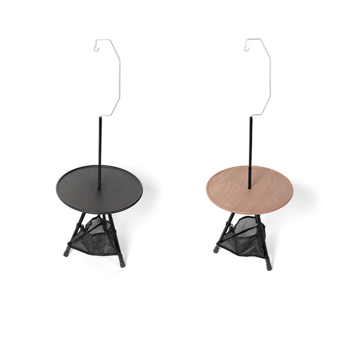 Modern Simplicity Aluminum Alloy ABS Round Foldable Outdoor Coffee Table 1-Tray Pocket Lamp Holder For Outdoor | Bowlift