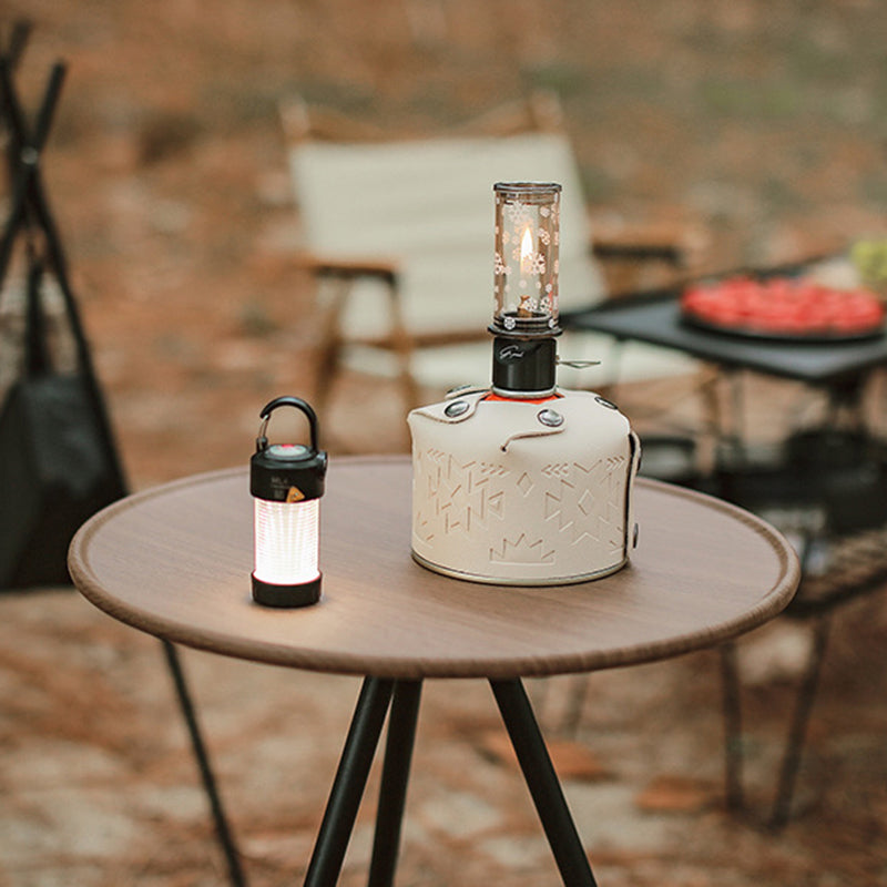 Modern Simplicity Aluminum Alloy ABS Round Foldable Outdoor Coffee Table 1-Tray Pocket Lamp Holder For Outdoor | Bowlift