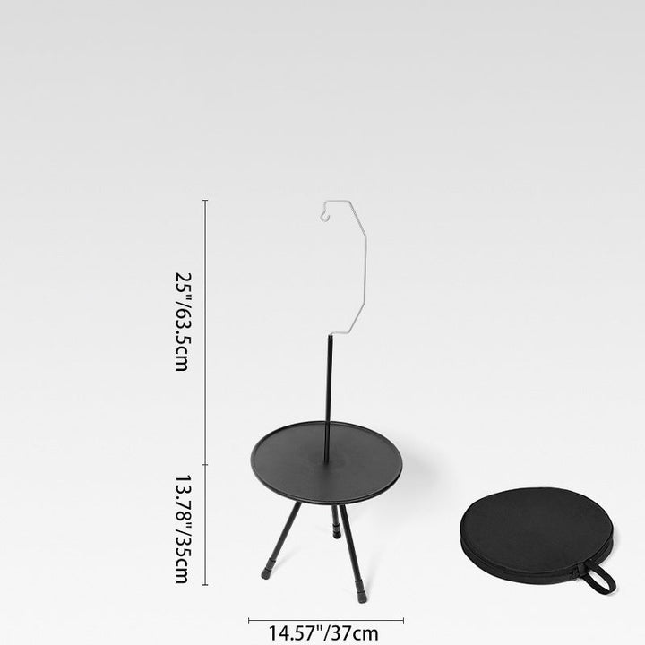 Modern Simplicity Aluminum Alloy ABS Round Foldable Outdoor Coffee Table 1-Tray Pocket Lamp Holder For Outdoor | Bowlift