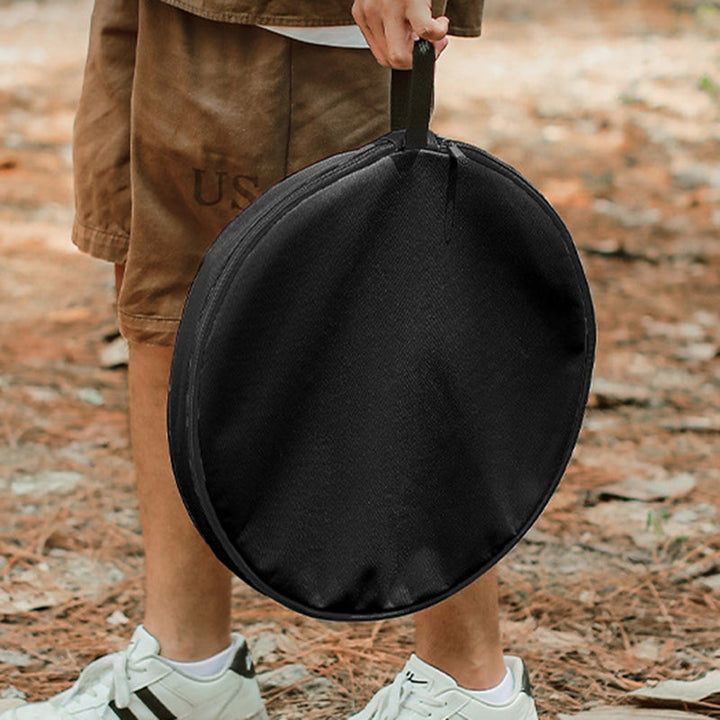 Modern Simplicity Aluminum Alloy ABS Round Foldable Outdoor Coffee Table 1-Tray Pocket Lamp Holder For Outdoor | Bowlift
