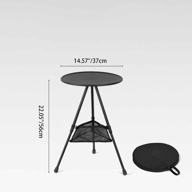 Modern Simplicity Aluminum Alloy ABS Round Foldable Outdoor Coffee Table 1-Tray Pocket Lamp Holder For Outdoor | Bowlift
