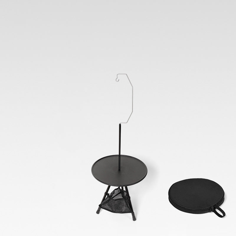 Modern Simplicity Aluminum Alloy ABS Round Foldable Outdoor Coffee Table 1-Tray Pocket Lamp Holder For Outdoor | Bowlift