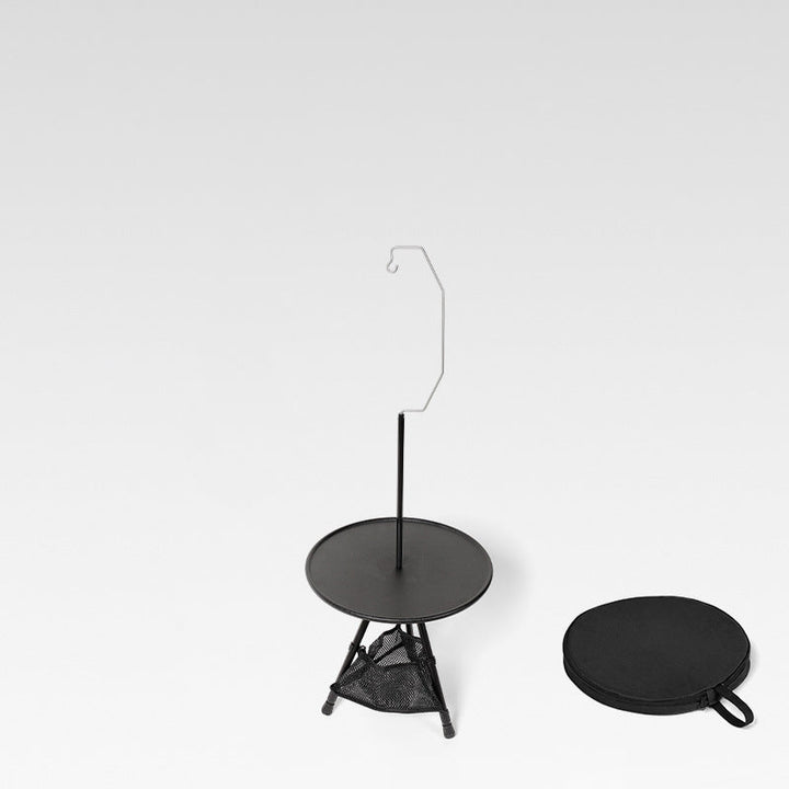 Modern Simplicity Aluminum Alloy ABS Round Foldable Outdoor Coffee Table 1-Tray Pocket Lamp Holder For Outdoor | Bowlift