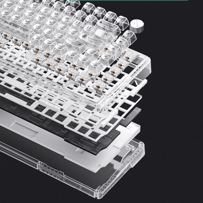 BowLift | Wired Transparent Keycap Casket Mechanical Keyboard