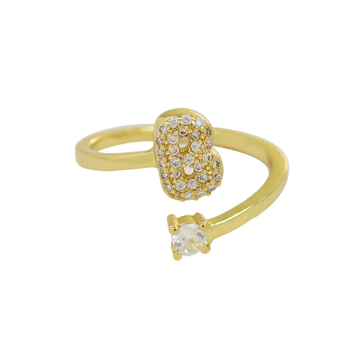 BowLift | Dainty Bubble Diamond Wrap Initial Ring