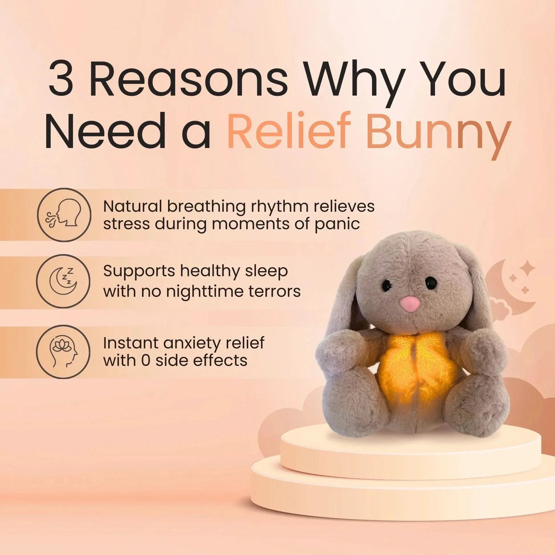 BowLift | cuddly bunny with breathing function & music for sweet baby dreams