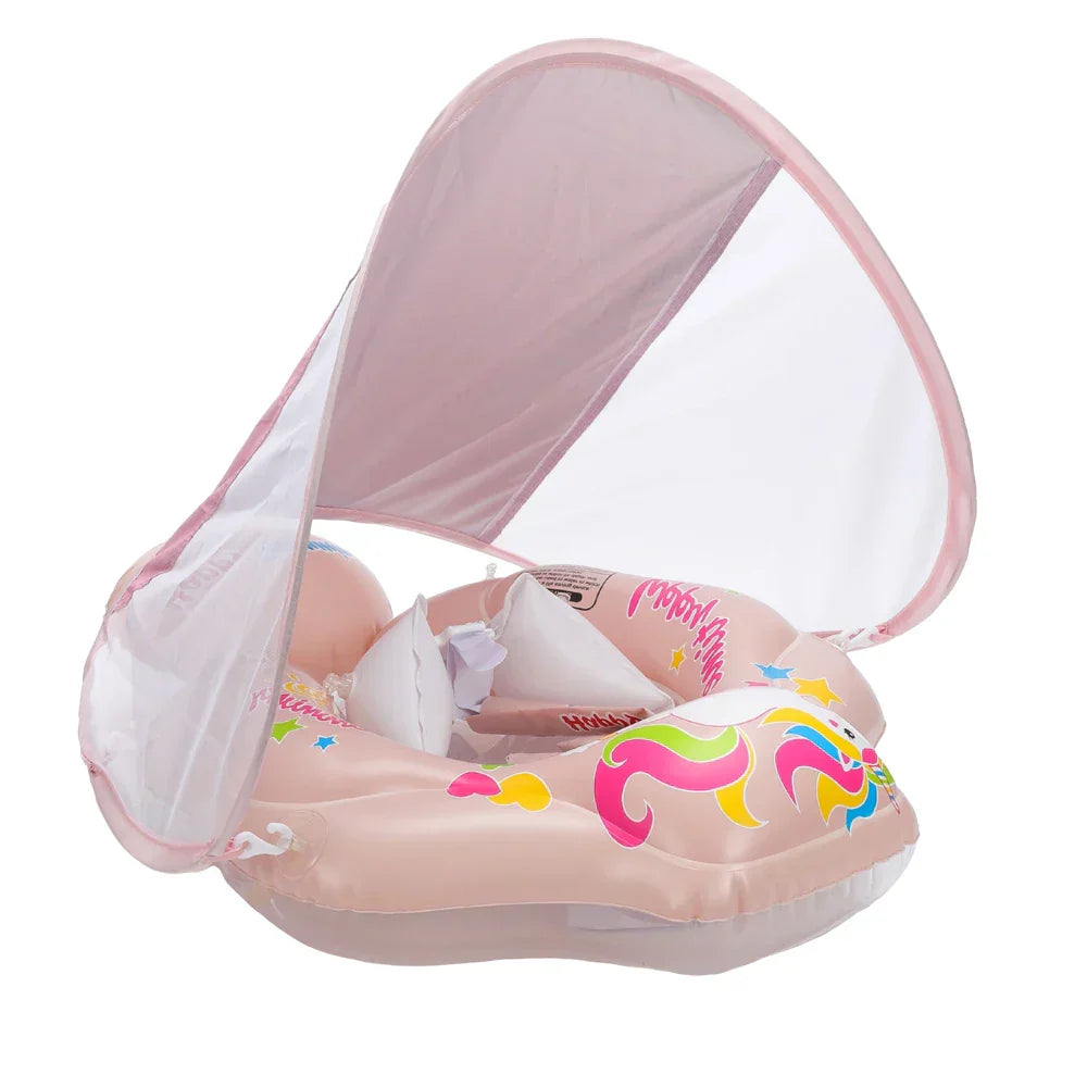 Inflatable Baby Swim Ring with Sunshade - Safe and Comfortable | Bowlift