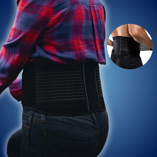 BackGuard Premium Back Pain Support Belt | Targeted Compression Relief - for Lower Back Strain - Herniated Discs and Posture Improvement Bowlift