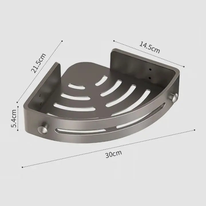 BowLift | Bathroom Wall Shelf – Stainless Steel Corner Basket with Adhesive Holder