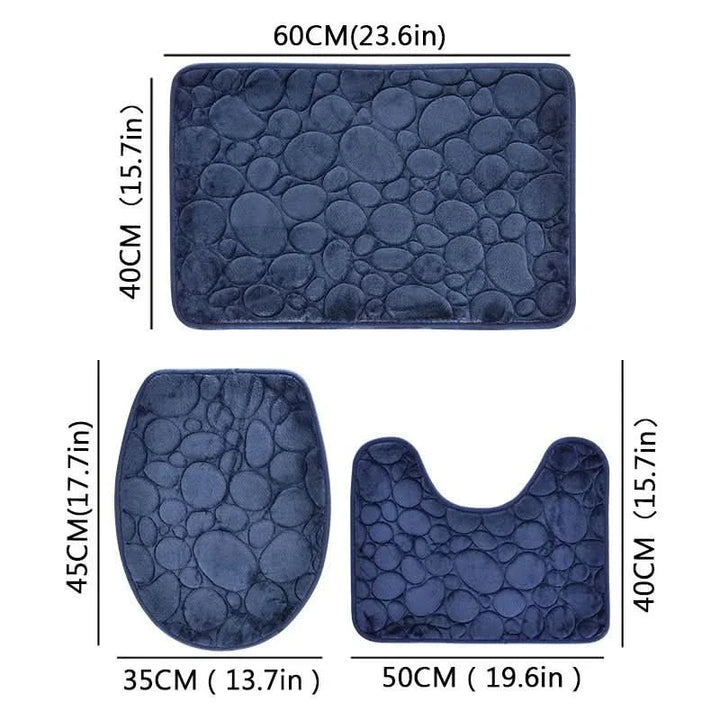 BowLift | 3-piece bathroom mat set made of microfiber, non-slip & absorbent