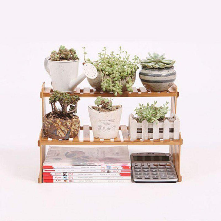 Bamboo Flowers Plants Shelf Bowlift