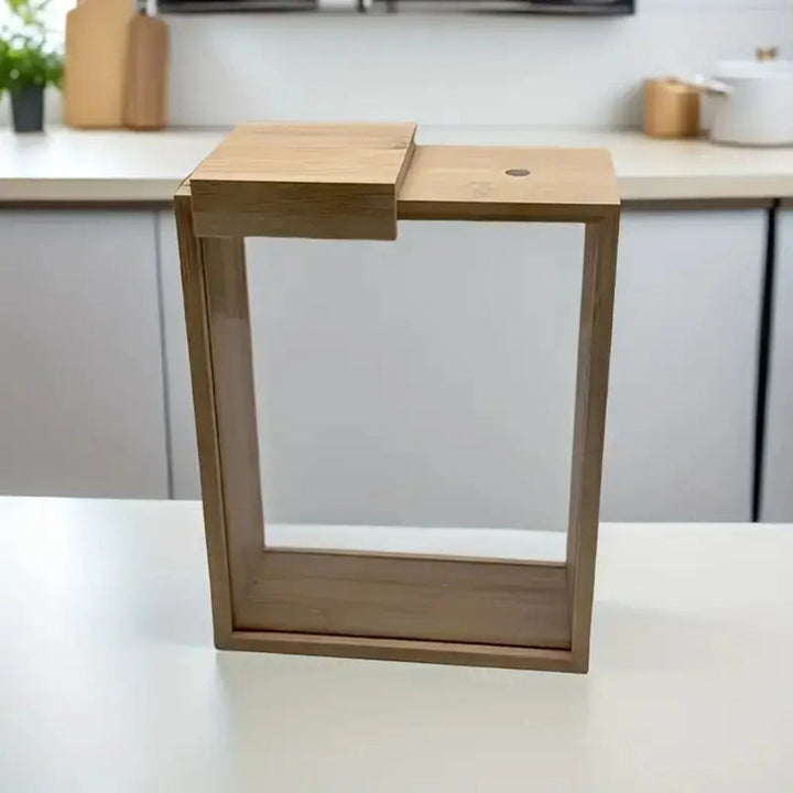 BowLift | Sliding Bamboo Wood Pasta Grain Storage Container