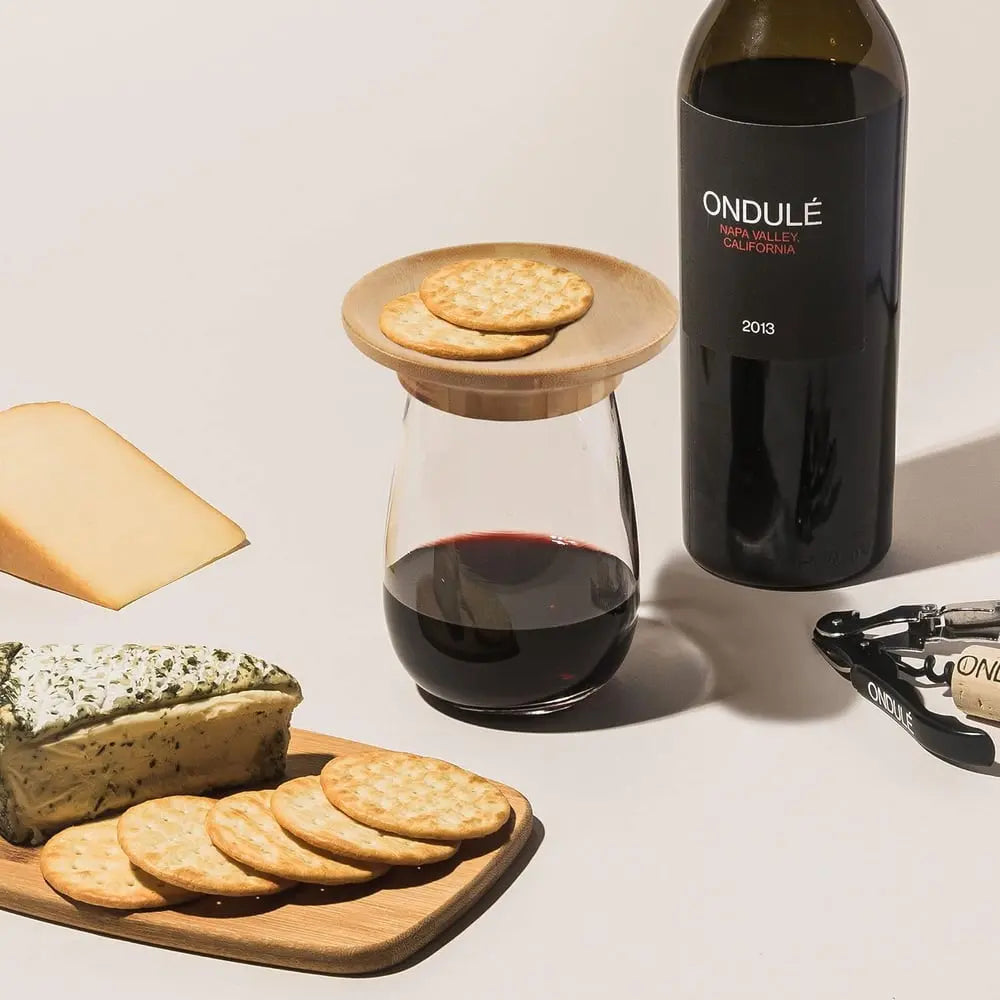 BowLift | Bamboo Wine Glass Snack Holder — Elegant Snack Holder for Wine Evenings