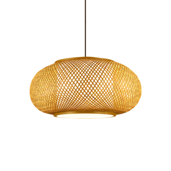 BowLift | Bamboo Hanging Lamp with Height Adjustment – Modern Lamp for Living Room and Dining Room, Soft LED Light