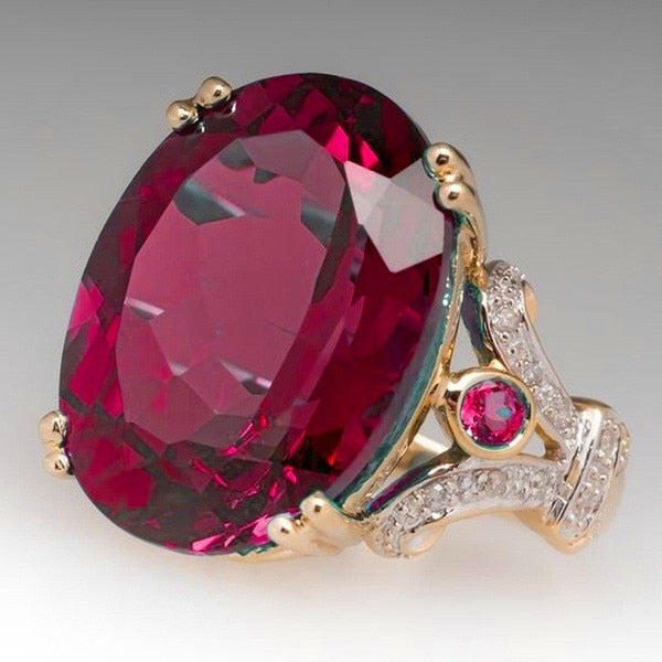 BowLift | Fashion Luxury Colorful Cubic Zirconia Ring Oval Stone Finger Ring For Women