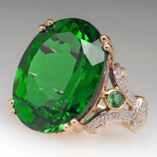 BowLift | Fashion Luxury Colorful Cubic Zirconia Ring Oval Stone Finger Ring For Women