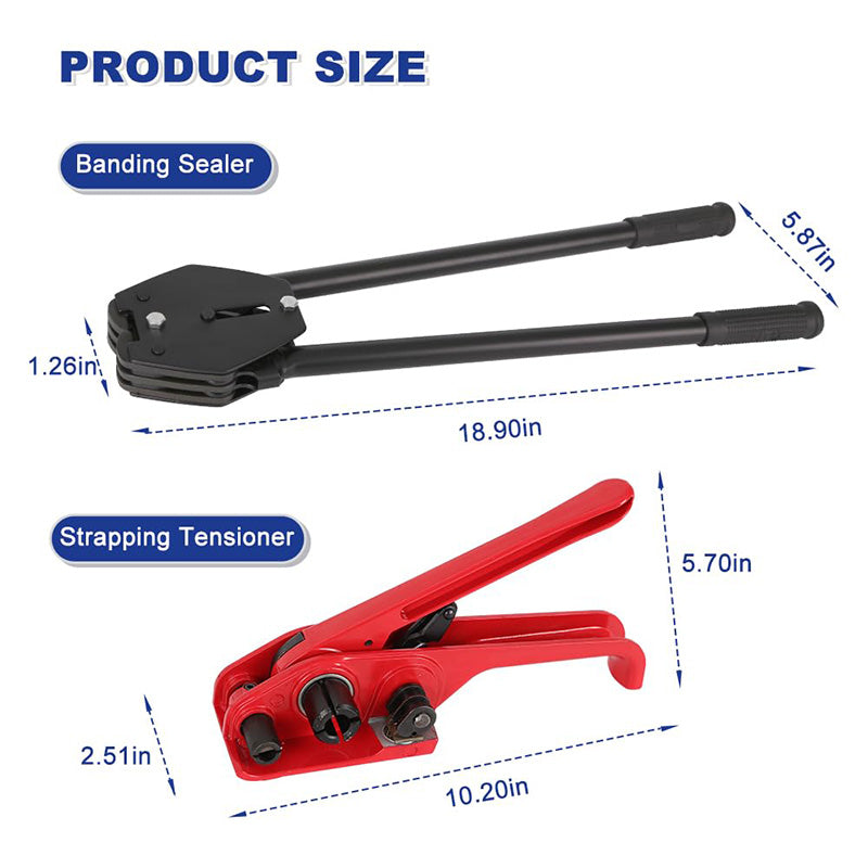 BowLift | Heavy Duty Strapping Machine Packaging Strapping Pallet Banding Kit with Poly Strapping Tensioner Banding Sealer Tool, Packaging Strapping Banding Roll