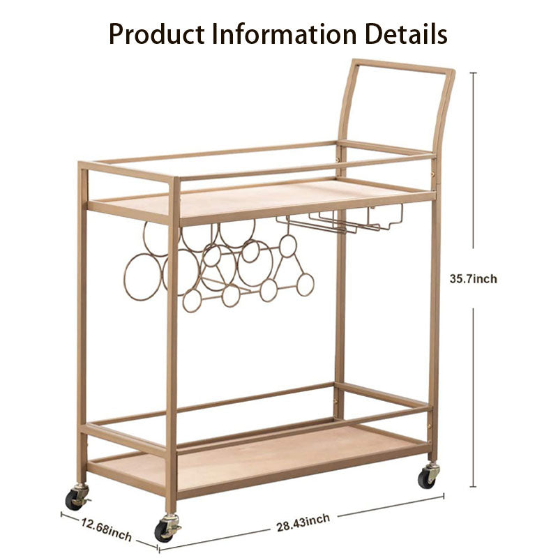 BowLift | Kitchen Living Room Storage Cart, Trolley Dining Cart With Wine Racks