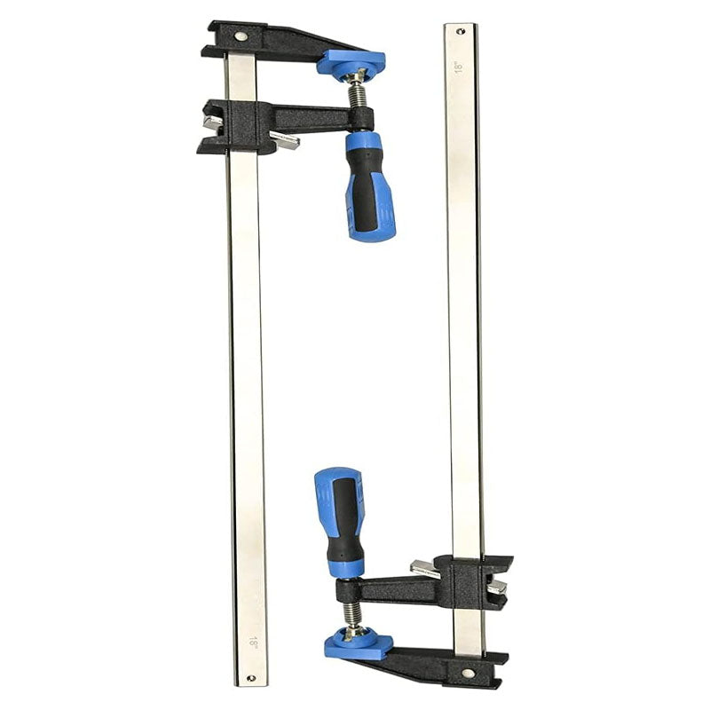 BowLift | 2-Pack 18" 36" Clamp/Spreader Wood Clamps Adjustable and Release Quickly Serrated Steel Rail Bar Clamps Force 600 Lbs