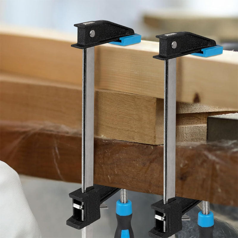 BowLift | 2-Pack 18" 36" Clamp/Spreader Wood Clamps Adjustable and Release Quickly Serrated Steel Rail Bar Clamps Force 600 Lbs