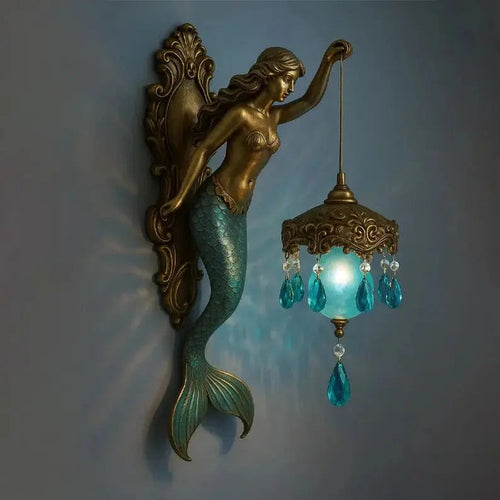 BowLift | Elegant Baroque Mermaid Wall Lamp – Artistic Maritime Wall Lamp for Atmospheric Spaces