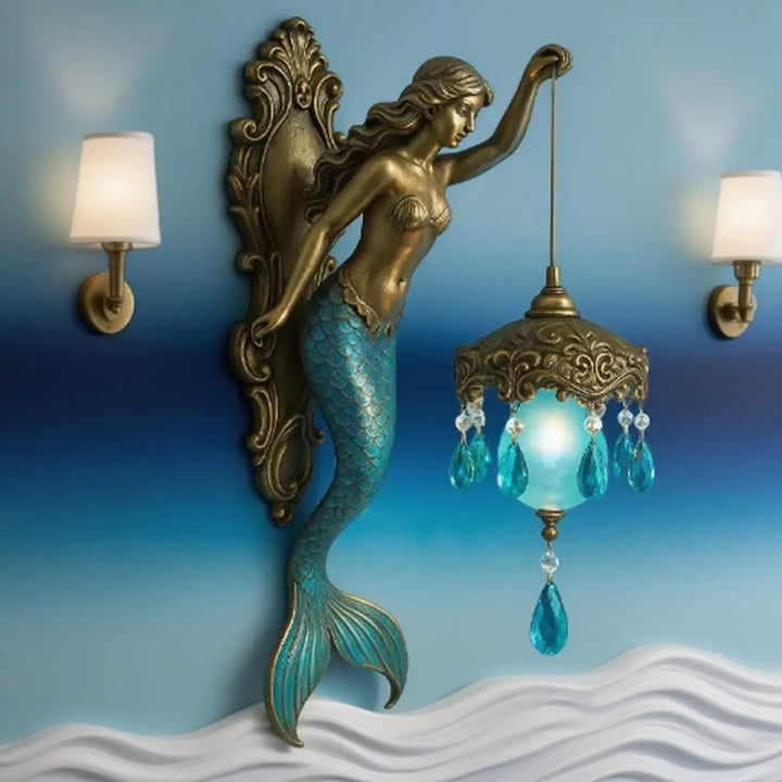 BowLift | Elegant Baroque Mermaid Wall Lamp – Artistic Maritime Wall Lamp for Atmospheric Spaces