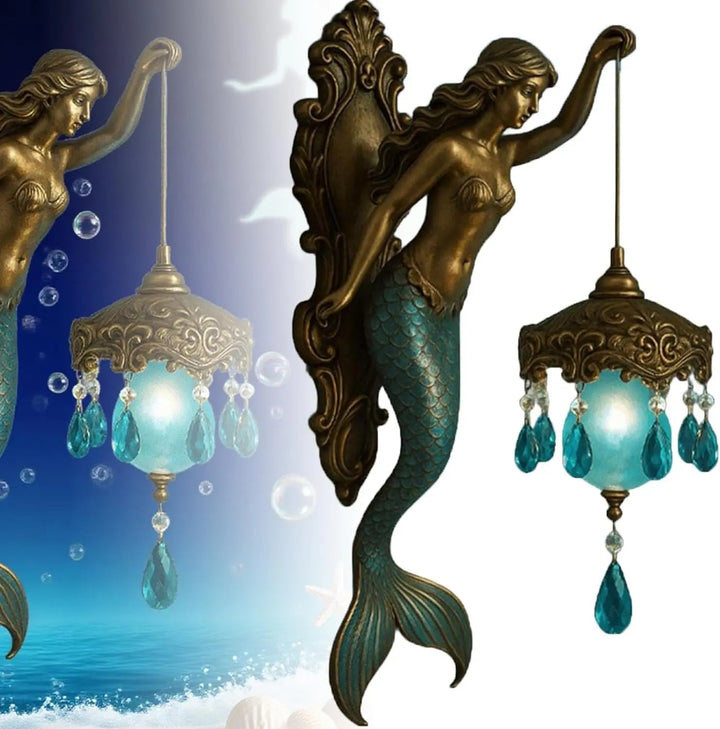 BowLift | Elegant Baroque Mermaid Wall Lamp – Artistic Maritime Wall Lamp for Atmospheric Spaces