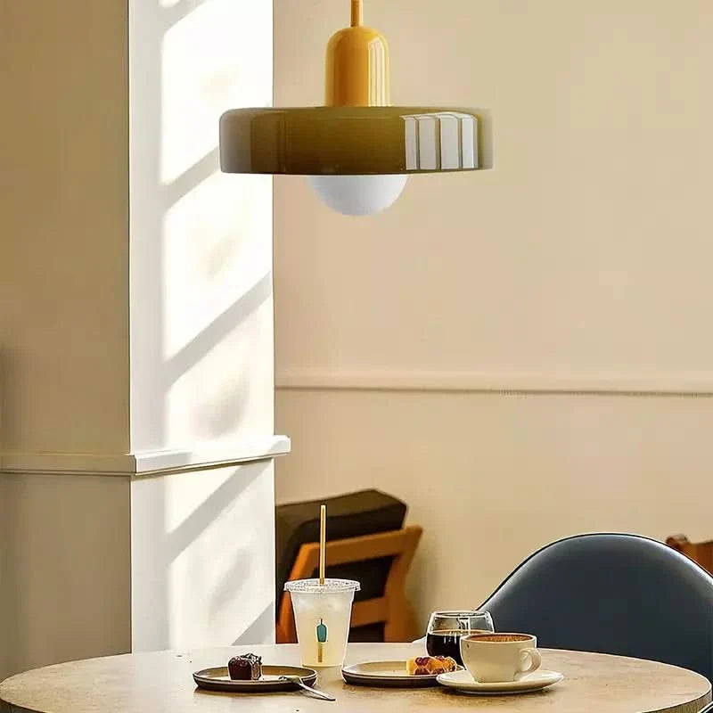 BowLift | Bauhaus Colored Glass Pendant Light