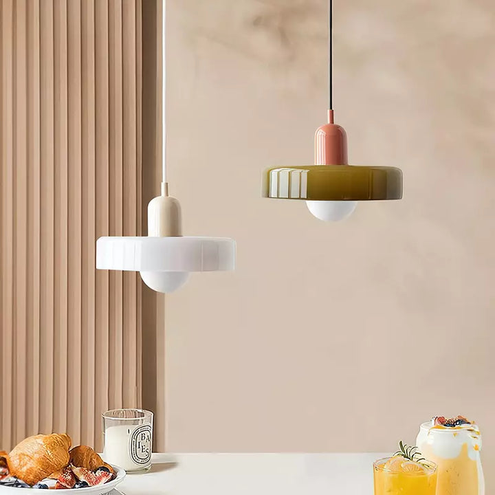 Scandinavian Pendant Light for Living Room and Dining Room – Minimalist Design with AdjustaBowlifte Height – Glass | Bowlift