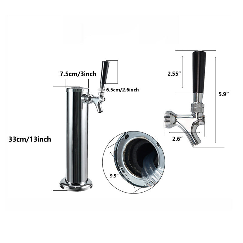 BowLift | Metal Craft Beer Stainless Steel Single Head Tower Faucet Beer Barrel Faucet Beer Bar Home