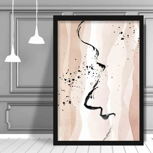 Abstract Beige and Black Landscape No. 3 Art Print | Bowlift