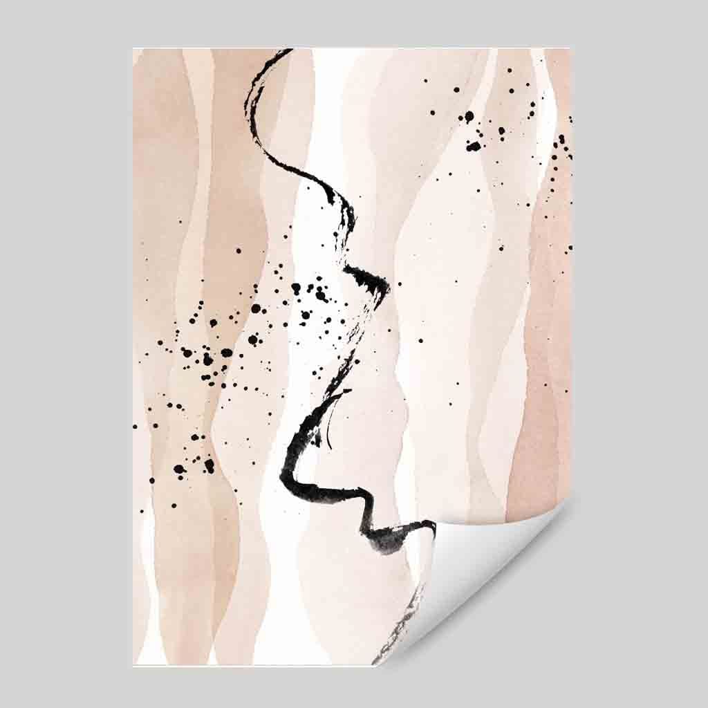 Abstract Beige and Black Landscape No. 3 Art Print | Bowlift