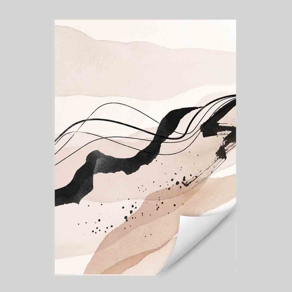 Abstract Beige and Black Landscape 01 | Bowlift